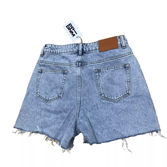 PRINCESS POLLY Denim Shorts Womens 6 Light Blue Fringe Hem Boho Beach Jean NEW - Picture 3 of 16